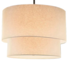 2 tiers double layer beige fabric lamp shade for pendant light