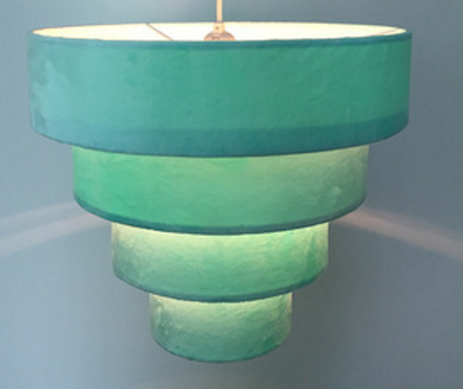 PARALUME GRANDE IN TESSUTO 4 paralume a gradini per lampada a sospensione dal design unico colore blu