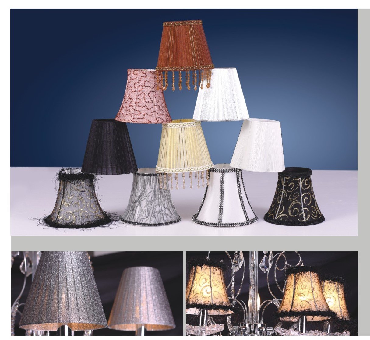 chandelier fabric lamp shades made in China MEGA shade factory