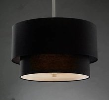 black cotton fabric lamp shade at 2 Ụdị oriọna dị iche iche