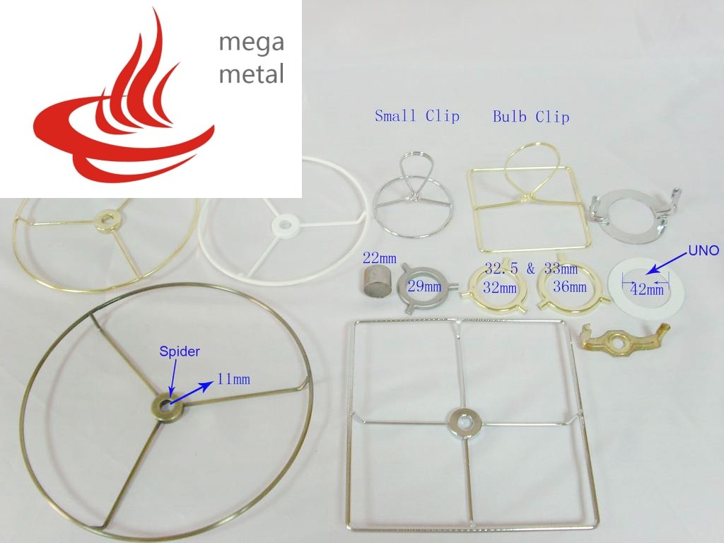 abat-jour pièces métalliques anneau araignée et clip et E14 e12 e26 E27 toutes les pièces pour s’adapter à tous les types de support de lampe