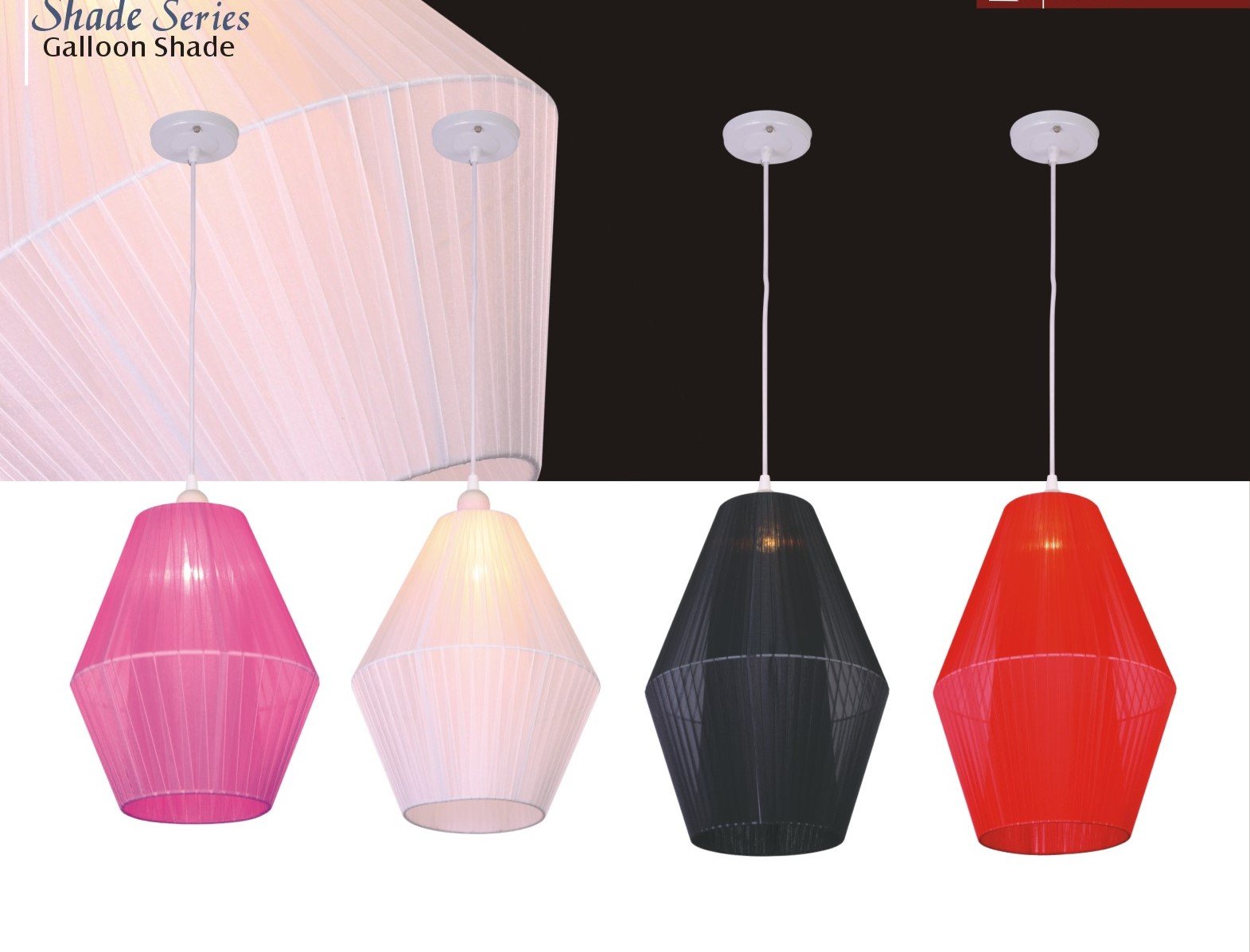 silk ribbon twined fabric lamp shade at customized size from China shade factory MEGA light