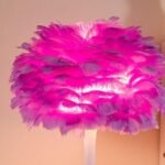 pink feather girls desk lamp shade for night standing lamps