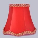 roter Stoff mit Besatzdekor Lampenschirm für Mädchen Schreibtischlampe