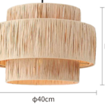 pleated raffia lamp shade for pendant light from MGF lampshde factory China
