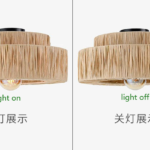 侘寂chà Wabi-sabi style Japanese paper style Raffia fabric lamp shade para sa ceiling lights gikan sa MEGAFITTING lamp and shade factory