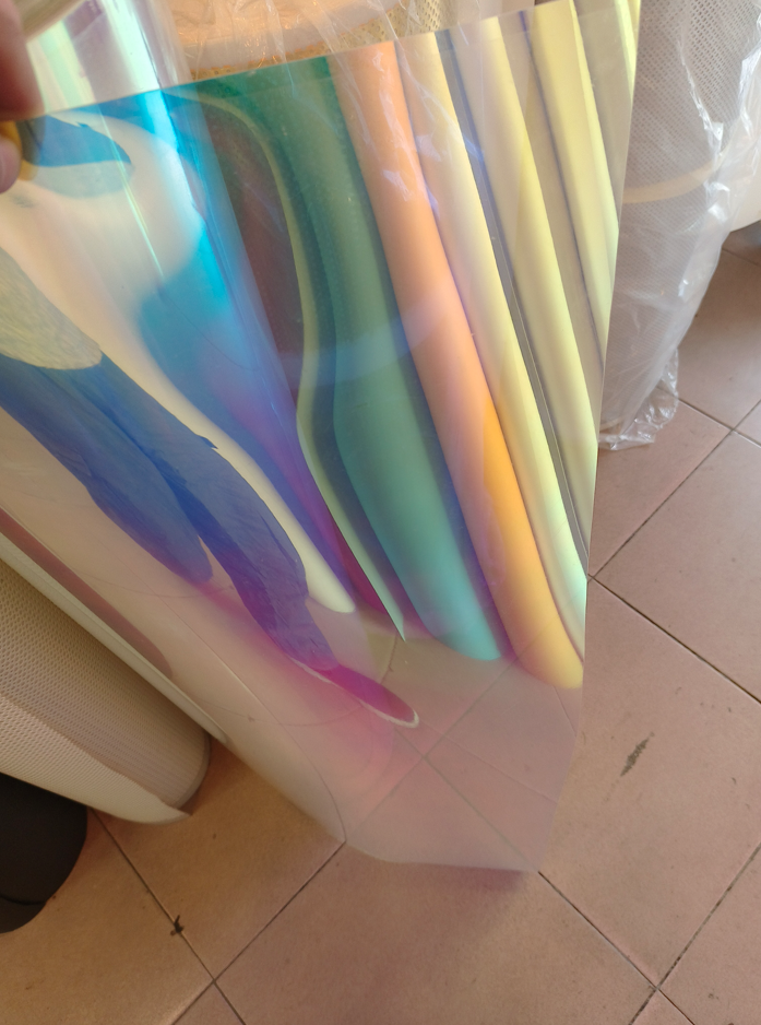 ngjyrat e ylberit PVC e fortë e pasme prej pëlhure, fabrika e materialeve të hijes së llambave, e prodhuar në Kinë MEGAFITTING COMPANY
