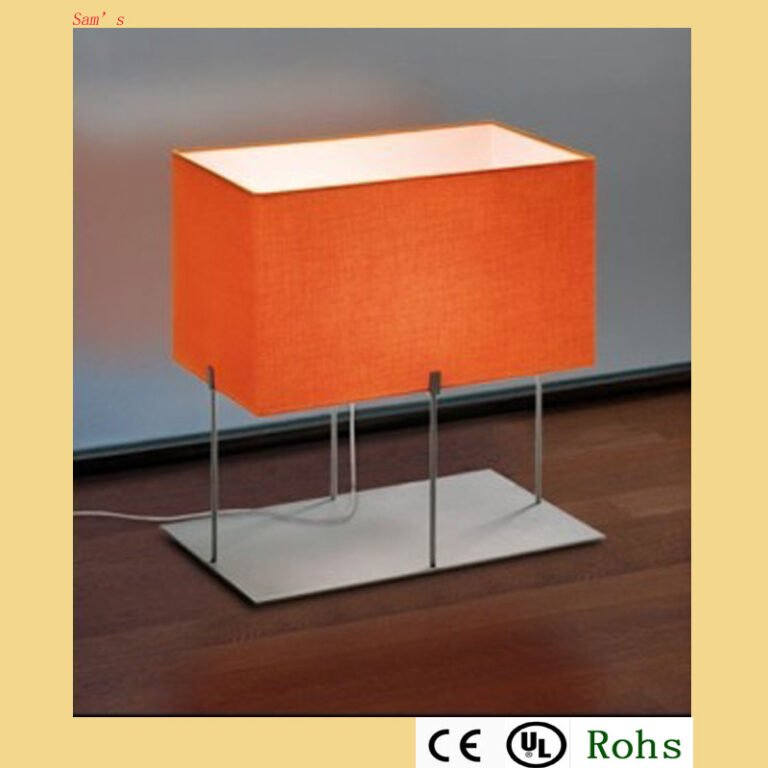 suorakulmion oranssi kangaslampun varjostin, valmistettu Kiinassa modernille pöytävalaisimelle MEGAFITTING LAMP AND SHADE COMPANY: lta