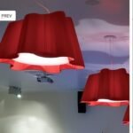 twined pleated fabric lamp shade for red fabric pendant lights