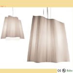 twined pleated fabric ramp shade for white fabric pendant light