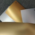 matt gold and silver metallic PVC materials of lamp shade from China